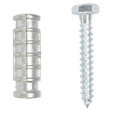 TAQUETE/ANCLAJE PARA PERNO 1/4 X 1-3/4 DE PULGADA PLATA 2 PIEZAS