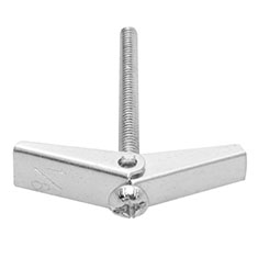 TAQUETES MARIPOSA DE 1/8 X 2 PULGADAS PLATA 2 PIEZAS