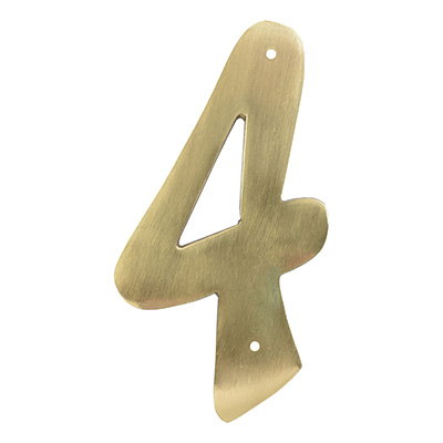 NÚMERO 4 EN LATÓN SÓLIDO 10.16 CM