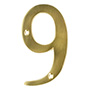 NÚMERO 9 10.1 x 5.5 CM DORADO