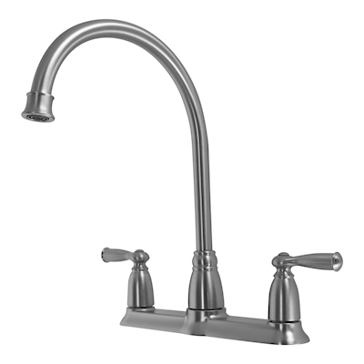 LLAVE PARA FREGADERO DUOMANDO NÍQUEL SATINADO MANERAL TIPO PALANCA 8" FÁCIL LIMPIEZA