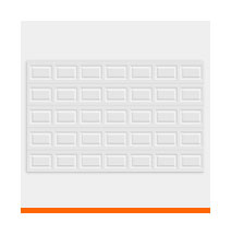 Puerta de garage seccionales blancas automatizables (ascendente) con diseño de paneles rectangulares