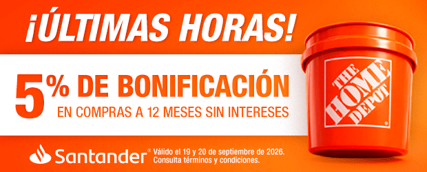 ¡Últimas horas! En toda la tienda, 5% de bonificación en compras a 12 MSI con Tarjetas de Crédito Santander. Válido el 19 y 20 de septiembre de 2026. Limitado a 500 ganadores por día. Consulta CAT, términos y condiciones.