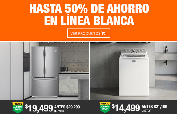 Hasta 50% de ahorro en Línea Blanca